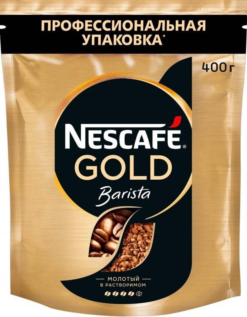 Кофе нескафе голд бариста. Nescafe Gold Barista 400. Nescafe Barista 400гр. Кофе растворимый Нескафе Голд бариста 400 гр. Нескафе Голд пакет 400гр.