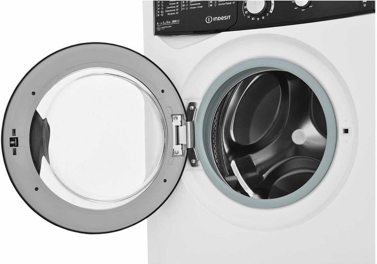 Узкая cтиральная машина Indesit EWSB 5085 BK CIS