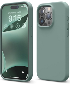 Чехол Elago iPhone 15 Pro Max Soft silicone Liquid Midnight Green