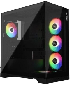 Корпус XPG Invader X Black (INVADERXMT-BKCWW) Mid-Tower Gaming ATX PC Case with Panoramic View, Tempered Glass Panels, and RGB Lighting Black