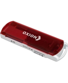 Картридер Oxion/ Поддержка формата: SD, MicroSD, MS, M2. Модель OCR004RD.,Красный