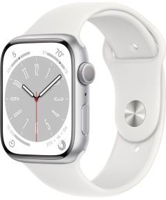 Часы Apple Watch S8 45mm ML Silver Aluminium Case/White Sport Band MP6Q3LL/A A2771 194253250784