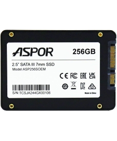 SSD 2.5" 256GB SATA3 Aspor (QLC, YS, R/W 550/470MB/s, TBW 100 Plastic case) OEM