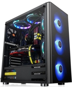 Корпус Thermaltake V200 TG RGB CA-1K8-00M1WN-01 Black/Win/SPCC/Tempered Glass*1/120mm RGB Fans*3 + 120mm Standard Fan*1