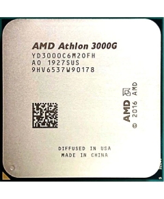 APU sAM4 AMD Athlon 3000G Tray (YD3000C6M2OFH) (3.50GHz, Picasso, 2C/4T, GPU: Radeon Vega 3 (192 Shader cores, 1000MHz), L2: 1MB, L3: 4MB, 12nm, 35W, DDR4-2666)