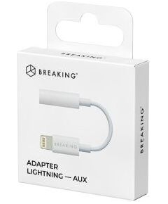 Адаптер Breaking, AUX 3.5мм - Lightning MFI (Белый)