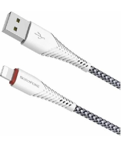 Кабель Borofone BX25 USB 2.4A для Lightning 8-pin нейлон 1м (White)