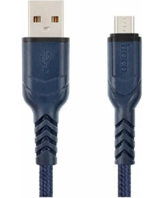 Кабель Hoco X59 USB 2.4A для micro USB нейлон 1м (Blue)