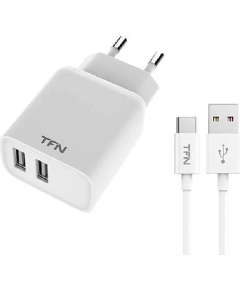 СЗУ TFN-WCRPD12W2U02 Smart USB, 2.4A, microUSB, бел.