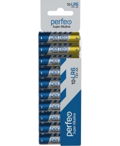 Батарейка Perfeo LR6/10SHRINK CARD Super Alkaline (НОВЫЙ ДИЗАЙН)