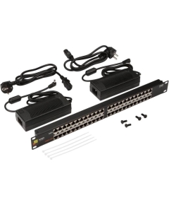 Патч-панель Lanmaster LAN-PP24-POE/A2 19" 1U 24xRJ45 кат.5e