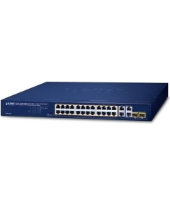 Коммутатор PLANET (GSW-2824P) 24x10/100/1000T 802.3at PoE + 1xGigabit TP/SFP Combo Ethernet Switch