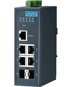 Коммутатор Advantech (EKI-7706G-2F-AE) 4GE+2SFP Gigabit Managed Redundant Industrial Switch