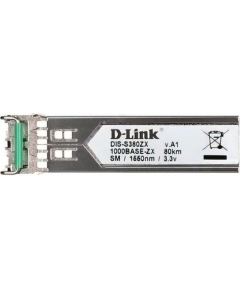 SFP модуль D-LINK (S380ZX/A1A) с 1 портом 1000Base-ZX для одномодового оптического кабеля (до 80 км)