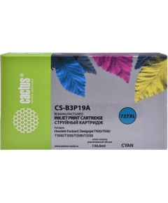 Картридж струйный Cactus №727 CS-B3P19A голубой (130мл) для HP DJ T920/T1500