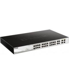 D-Link DGS-1210-28P/F1A Настраиваемый коммутатор WebSmart с 24 портами 10/100/1000Base-T с поддержкой PoE и 4 портами 1000Base-X SFP