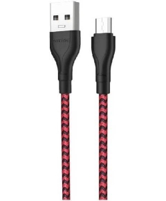 Кабель Borofone BX39 USB 2.4A для micro нейлон 1м чер/кр