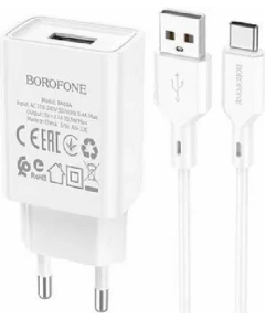 СЗУ Borofone BA68A 1USB 2.1A для Type-C (White)