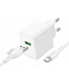 СЗУ Borofone BAS12A 1USB 3.0A QC3.0 18W б/з micro USB 1м (White)