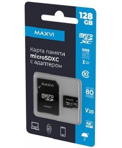 Карта памяти Maxvi microSDXC 128GB, class 10, UHS-I (3), V30