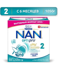 Детская смесь молочная сухая Nestle NAN 2 OptiPro с олигосахаридом 2'FL от 6 месяцев 1.050 кг (4600680018072)