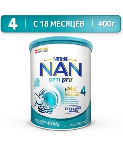 Детская смесь молочная сухая Nestle NAN 4 OptiPro с олигосахаридом 2'FL от 18 месяцев 400 г (7613032835460)