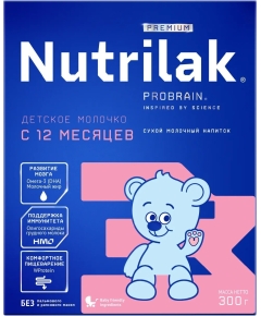 Детская смесь молочная сухая Nutrilak Premium 3 от 12 месяцев 300 г (4600490621387)