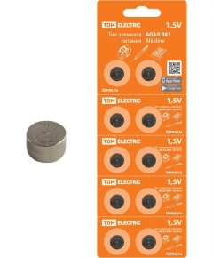 Элемент питания TDM AG3/LR41 Alkaline 1,5V BP-10 (1/200/4000)