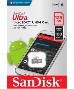 Карта памяти SANDISK 128GB microSDHC C10 UHS-I R100MB/s Ultra