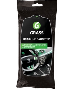 Салфетка влажная для ухода за интерьером автомобиля Grass 30 шт (4607072194529)