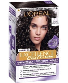 Краска для волос L'Oreal Paris Excellence Cool Creme оттенок 3.11, ультрапепельный, темно-каштановый (3600523943012)