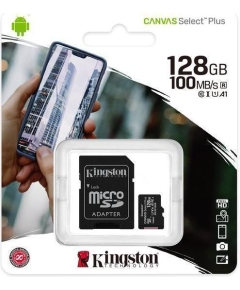 Карта памяти KINGSTON microSDXC 128Gb Canvas Select+ A1 (R100/W85) +ad