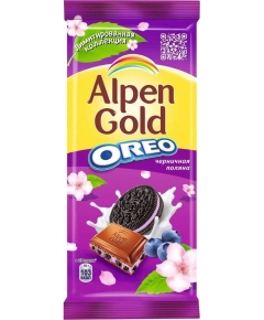 Шоколад Alpen Gold Oreo черничная поляна, 90 г