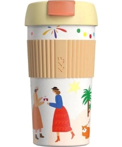 Термостакан-непроливайка KissKissFish Rainbow Vacuum Coffee Tumbler (Праздничный)