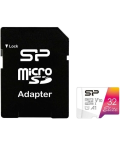 Карта памяти Silicon Power microSDHC 32Gb Class10 SP032GBSTHBV1V20SP Elite + adapter