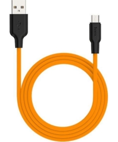 Кабель Type-C HOCO X21 silicone charging cable Balck/Orange