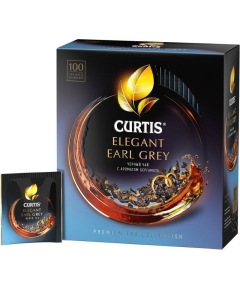 Чай черный CURTIS "Elegant Earl Grey" с бергамотом 100 пакетиков