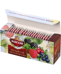 Чай черный Майский "Лесные Ягоды" ароматизированный байховый 25 пакетиков