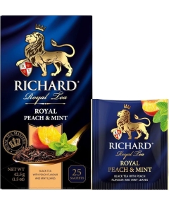 Чай черный Richard "Royal Peach & Mint" ароматизированный 25 сашетов