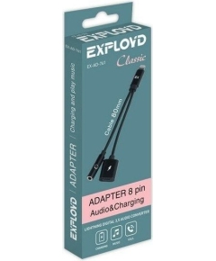 Переходник EXPLOYD EX-AD-761 Переходник Jack 3,5mm 8 Pin Classic черный