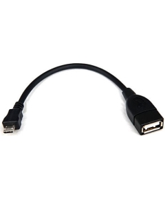 Кабель DeTech USB 2.0 AF-micro B OTG Black 0.1м