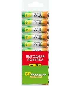 Аккумулятор GP 270AAHC AA NiMH 2700mAh (10шт) 270AAHC-CRB10