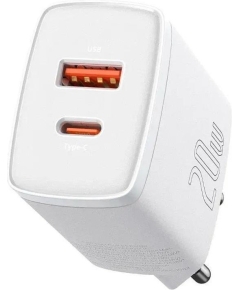 Сетевая зарядка BASEUS Mini Charger Dual USB PD 20W White (CCCP20UE)