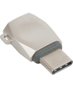 Переходник HOCO UA8 micro USB(m)-Type-C(m)жемч.никель