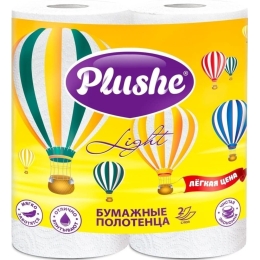 Бумажные полотенца Plushe Light 2 рулона по 10м, 2 слоя(7942361015053)