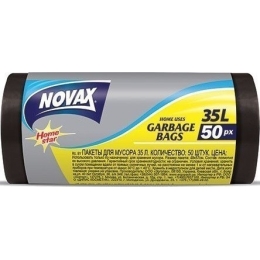 Пакет для мусора Novax 35 литров, 50 х 57см, черный 50шт.(4823058310466)