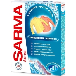 Порошок стиральный универсальный Sarma Active Горная свежесть 400г(4600697010243)