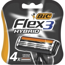 Сменные кассеты для бритья Bic Flex Hybrid 3 4 шт (3086123480926)