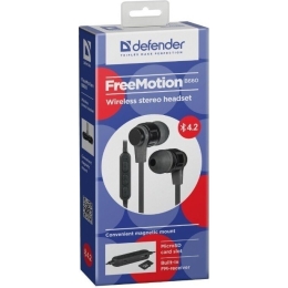 Гарнитура DEFENDER FreeMotion B660 черный, вставки, Bluetooth