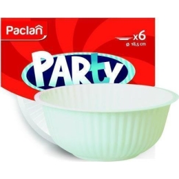 Paclan Party Classic Тарелка пластиковая для супа/салата из РS, белая 185 мм 6шт.